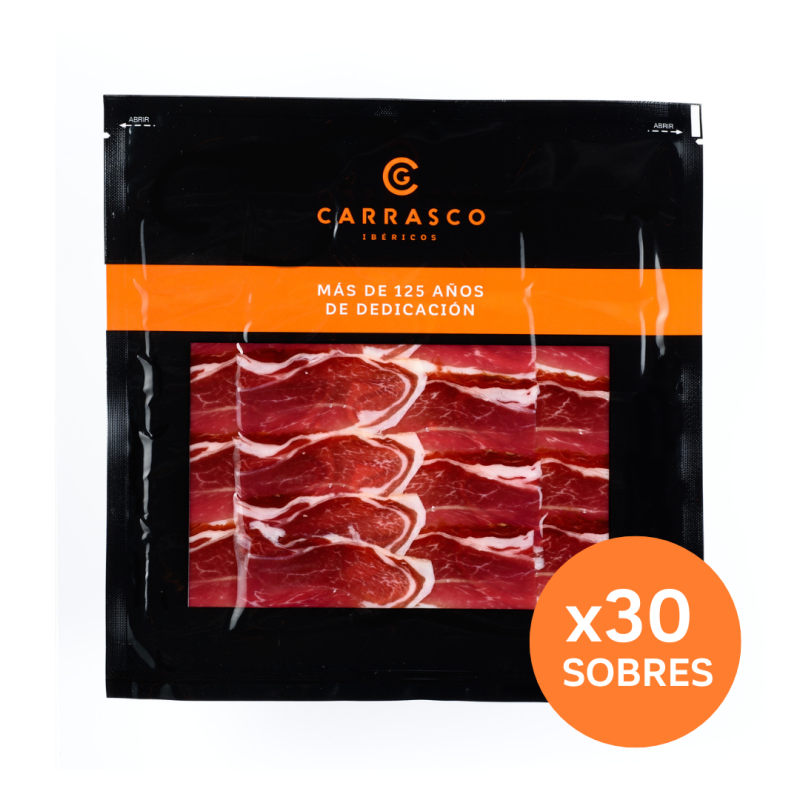 Pack 30 Sobres de Paleta de Bellota 100% Ibérica Carrasco (30 sobres 100 gr)